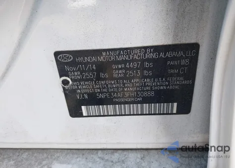 2015 Hyundai Sonata Sport z USA, uszkodzony, nr VIN 5NPE34AF3FH130888